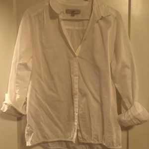 Ann Taylor LOFT Classic White Blouse
